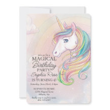 Convite para festa do arco-íris da festa de aniver