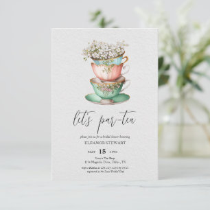 Convite para Festa do Chá Let's Par-Tea