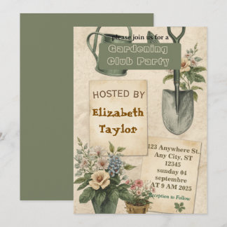 Convite para Festa do Clube de Jardinagem – Flores