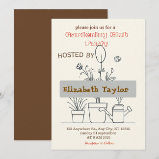 Convite para Festa do Clube de Jardinagem – Flores