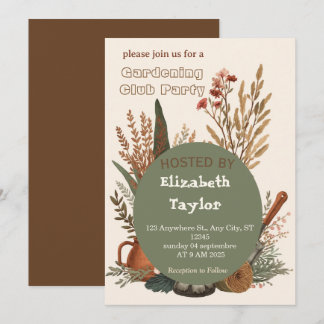 Convite para Festa do Clube de Jardinagem – Flores
