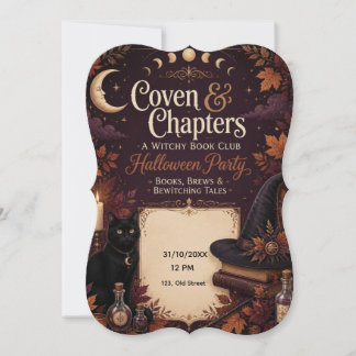 Convite para Festa do Clube do Livro de Halloween