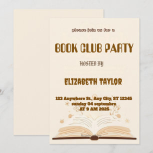 Convite para Festa do Clube do Livro – Noite Aconc