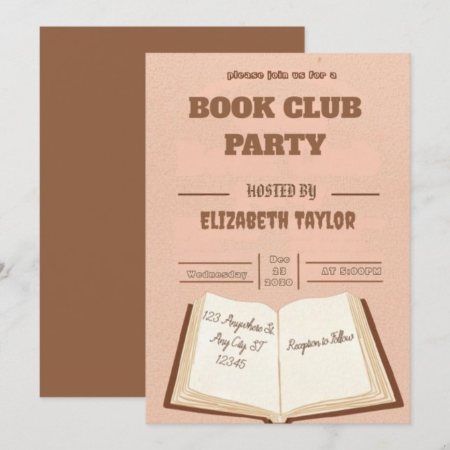 Convite para Festa do Clube do Livro – Noite Aconc (Frente/Verso)