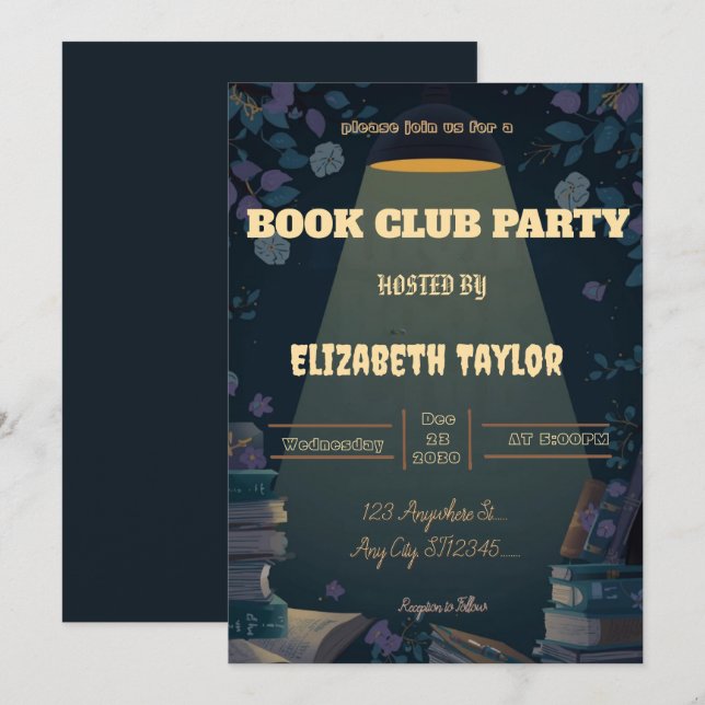 Convite para Festa do Clube do Livro – Noite de Le (Frente/Verso)