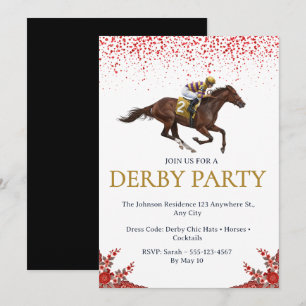 Convite para Festa do Derby de Corrida de Cavalos