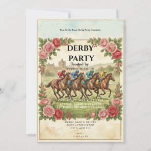 Convite para Festa do Derby de Kentucky Cavalos Vi