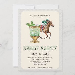 Convite para Festa do Derby de Kentucky Mint Julep