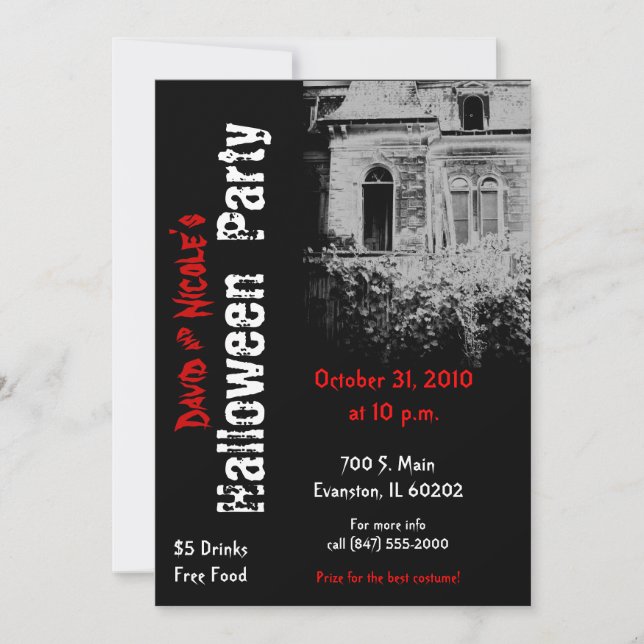 convite para festa do Dia das Bruxas (Frente)