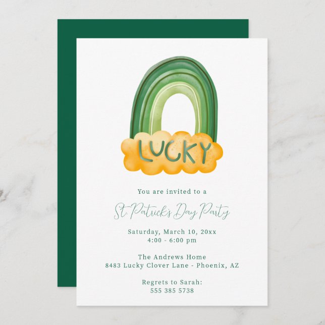 Convite para Festa do Dia de São Patrício (Frente/Verso)