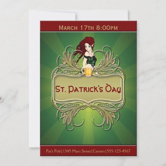 Convite para Festa do Dia de São Patrício Verde e  (Frente)