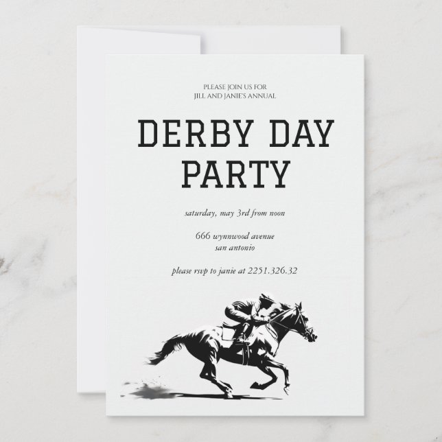 Convite para Festa do Dia do Derby Preto e Branco  (Frente)