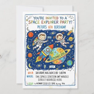 Convite para Festa do Explorador Espacial