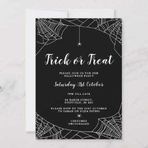 Convite para festa do Halloween - Tema da aranha