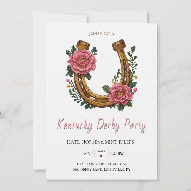 Convite para Festa do Kentucky Derby P (Frente)