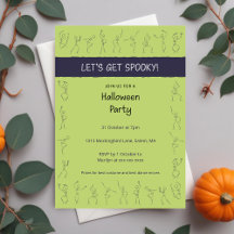 Convite para festa do Skeleton Dance Halloween - v