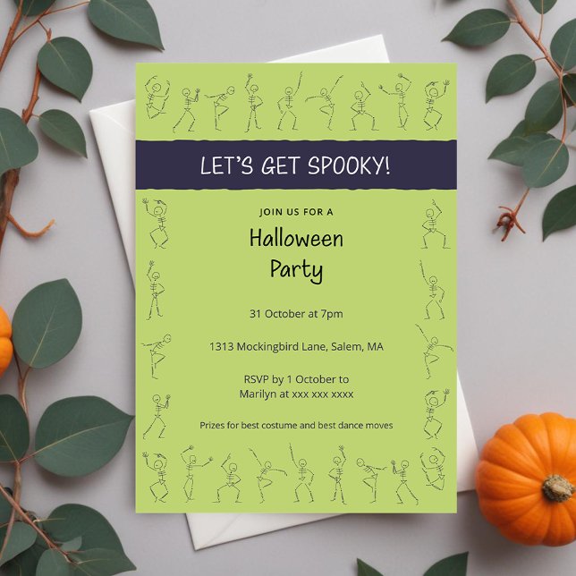 Convite para festa do Skeleton Dance Halloween - v (Criador carregado)