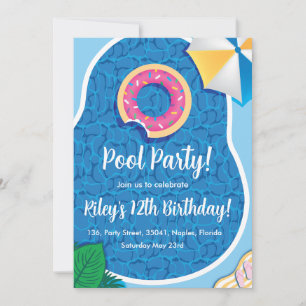 Convite para festa do tema da Rosquinha de Piscina