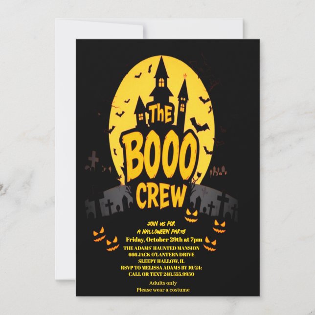 Convite para festa do TF Boo Crew Halloween (Frente)