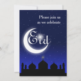 Convite para Festa Eid - Silhueta de Mesquita à No