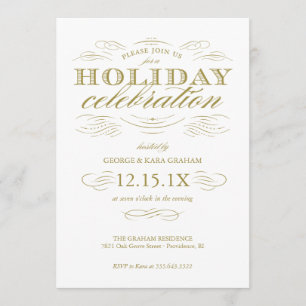 Convite para Festa Elegante de Feriados de Celebra