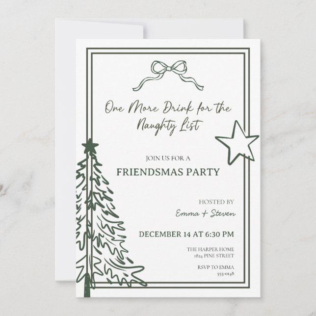 Convite para Festa Friendsmas (Frente)