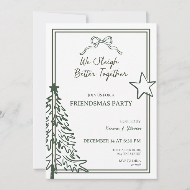 Convite para Festa Friendsmas (Frente)