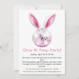 Convite para Festa Glow & Peep – Disco de Páscoa
