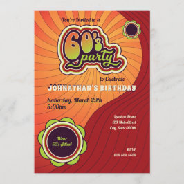 Convite para Festa Groovy dos Anos 60