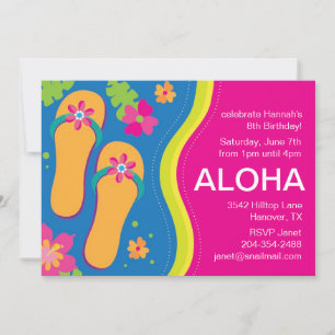 Convite para Festa Havaiana Luau