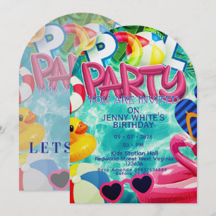 Convite para festa infantil na piscina