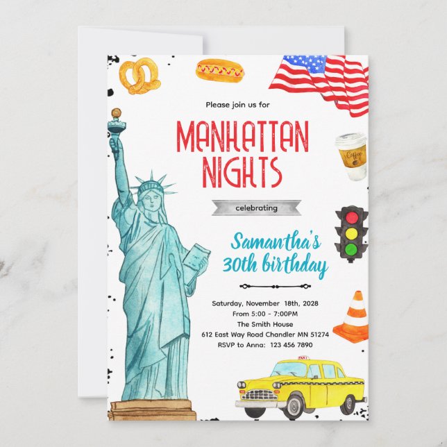 Convite para festa na cidade de Nova York (Frente)