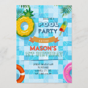 Convite para festa na piscina