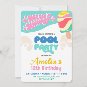 Convite para Festa na Piscina