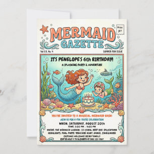 Convite para Festa na Piscina do Mermaid Gazette