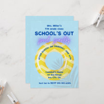 Convite para Festa na Piscina | Flutuador Amarelo