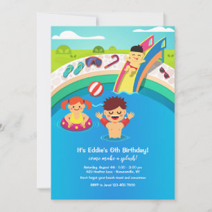 Convite para Festa na Piscina para Crianças