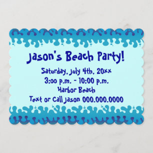 Convite para Festa na Praia ou Piscina