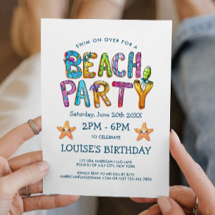 Convite para Festa na Praia Vibrante