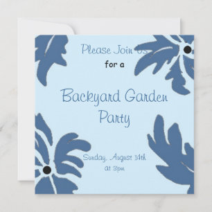 Convite para Festa no Jardim Floral Azul