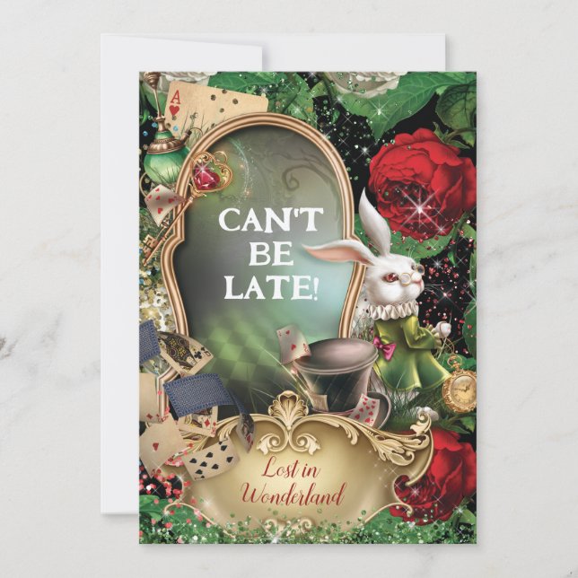 Convite para Festa no Jardim Perdido em Wonderland (Frente)
