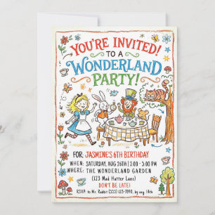 Convite para Festa no País das Maravilhas
