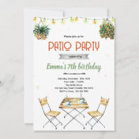 Convite para festa no pátio