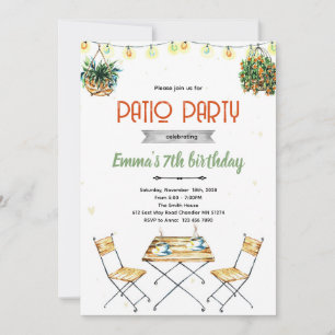 Convite para festa no pátio