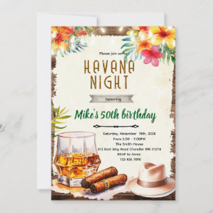 convite para festa noturna em Havana