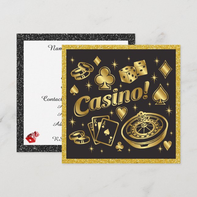 Convite para Festa Noturna no Cassino (Frente/Verso)