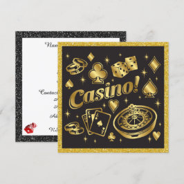 Convite para Festa Noturna no Cassino