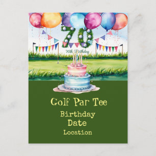 Convite para festa Par Tee de 70 anos de golfe