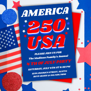 Convite para Festa Patriótica América 250