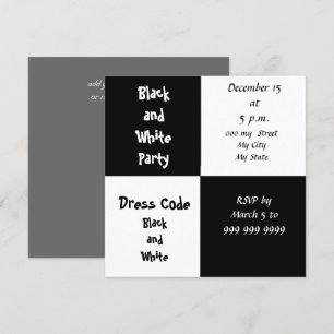 Convite para Festa Preto e Branco